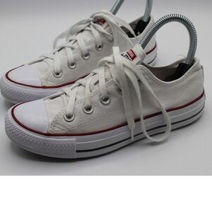 Converse Chuck Taylor All Star Low Top White Canvas Sneakers Mens 3.5 Wos 5.5